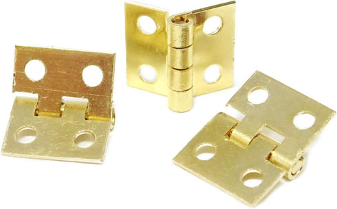 Honbay 50PCS Miniature Dollhouse Hinges, Tiny Hardware Accessories with 200PCS Screws (Gold)