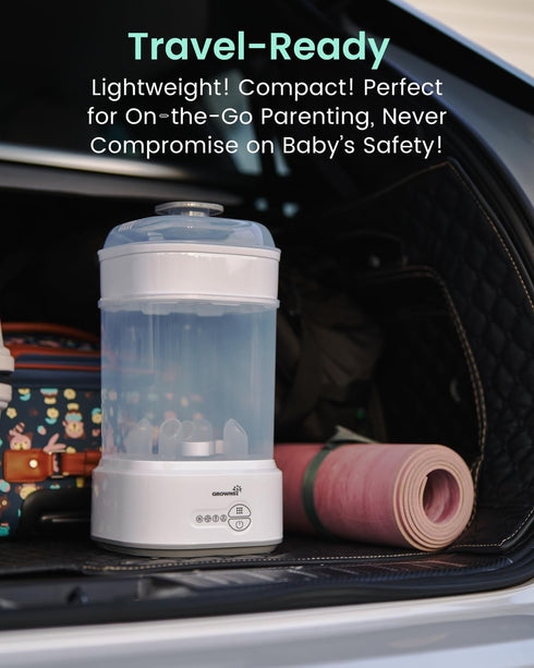 GROWNSY Bottle Sterilizer and Dryer, Compact Electric Steam Baby Bottle Sterilizer (Esterilizador de Biberones), Bottle