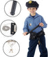 3 Otters 6PCS Police Pretend Play Toy Set, Cop Accessories, Metal Handcuffs for Kids