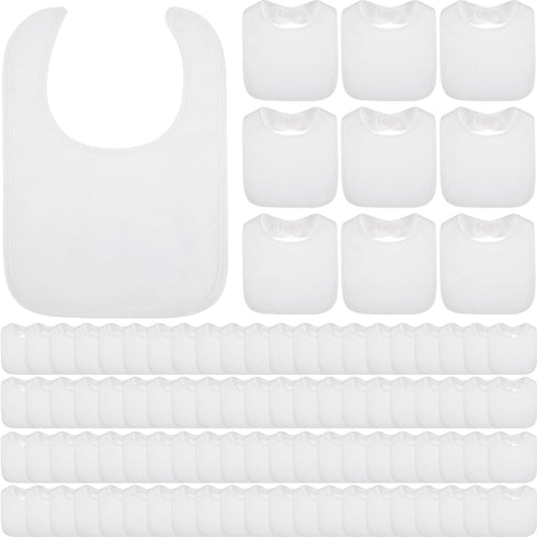 Toulite 20 Pcs White Bibs for Baby Washable Reusable Waterproof Cotton Feeder