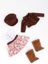 DreamWorld Collections Urban Explorer Clothes - Fits 18 Inch Doll, Brown Motorcycle Jacket, Dress & Boots