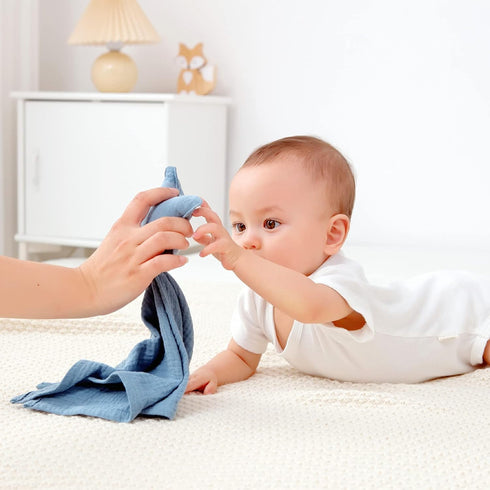 insular Baby Lovey Blanket, Cotton Muslin Security Blanket for Boys and Girls, Soft Breathable Lovie Soothing Towel for