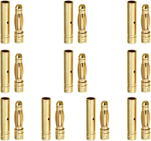 10 Pairs Hobbypark Female Male 4mm Gold Bullet Connector Plug for RC Battery ESC Motor Wire