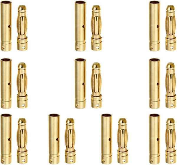 10 Pairs Hobbypark Female Male 4mm Gold Bullet Connector Plug for RC Battery ESC Motor Wire