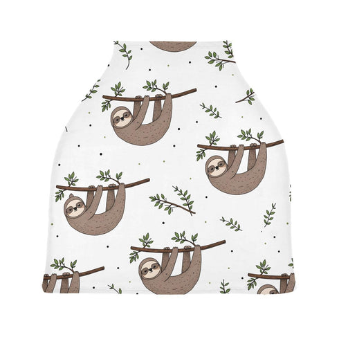 SUABO Nursing Cover Breastfeeding Scarf, Cute Doodle Sloth Car Seat Covers for Babies Infant, Stroller Cover, Carseat