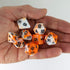 Orange and White DND Dice Set - 'Troll Slayer'