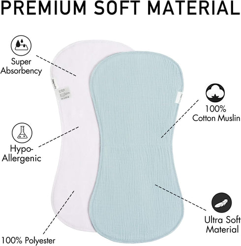 Muslin Burp Cloths for Baby Organic Extra Soft Absorbent Burping Cloths for Boys Girls 10 Pack Spit Up Rags