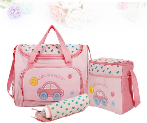 Set Mummy ibasenice Multi-function Diaper Bag Large Capacity Travel Tote Changing Pad Feeding Bottle Bag Stylish Pink