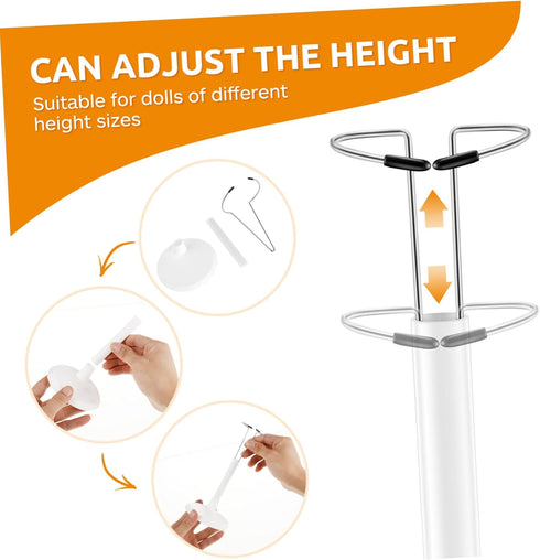 Toddmomy 2Pcs White Doll Stands, Doll Display Stand Bracket Support for Kids Accessories (25cm)