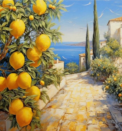 500 Piece Jigsaw Puzzle for Adults, Amalfi Coast Lemon Tree Educational Fun Family Games Toys