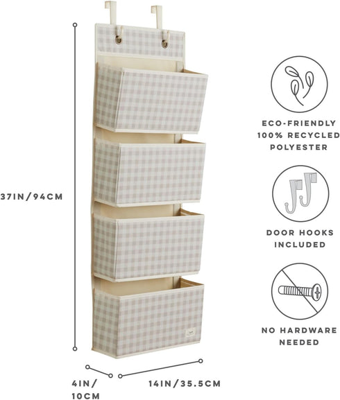 3 4 2 Sprouts Over the Door Organizer -Hanging Baby Organizers & Storage with Large Pockets & Hooks for Baby Clothes