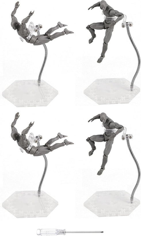 NovaViva Action Figure Stand with Flexible Metal Arm,Action Figure Pose Display Holder Base,Flight