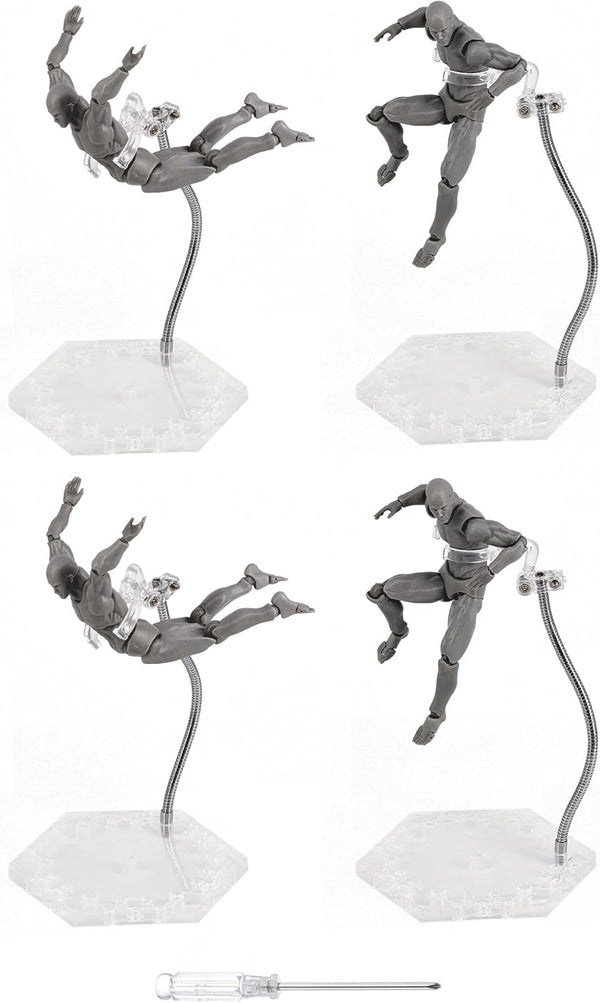 NovaViva Action Figure Stand with Flexible Metal Arm,Action Figure Pose Display Holder Base,Flight