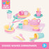 Set 3+ Years(34 Battat Play Circle Dish Plates, Cups, and Tea Party Toys Kitchen Toys for Toddlers Pretend Play Pieces)