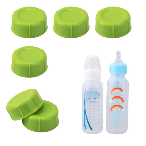 BOXOB 6pcs Narrow Baby Bottle Caps for Dr. Brown's & Medela, Reliable BPA