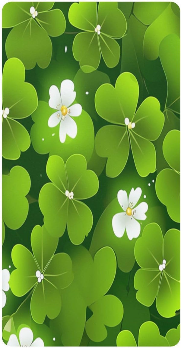 Bseiialft Shamrock Clover Checkered St Patrick's Day Crib Sheets for Boys Girls Soft