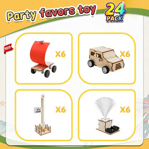 24 6-8, 6 7 8 9 10 11 12 13 Party Favors for Boys Girls , Pcs Stem kits for Kids Treasure Box Toy Wood Arts and Craft
