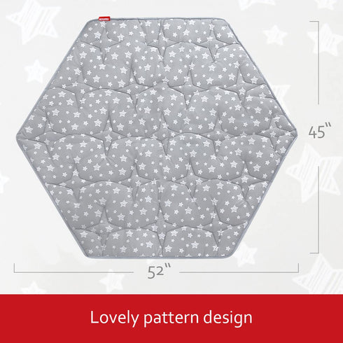 48 Inch 53" 6 Hexagon Playpen Mat, Baby Playmat Fits Regalo Portable Play Yard and hiccapop PlayPod Playpen, Panel