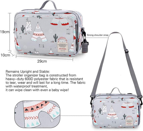 MOMIGO Baby Diaper Caddy Bag - Diaper Caddy Tote Baby Stroller Bag Nursery Storage Bin for Diapers, Wipes & Toys Mini