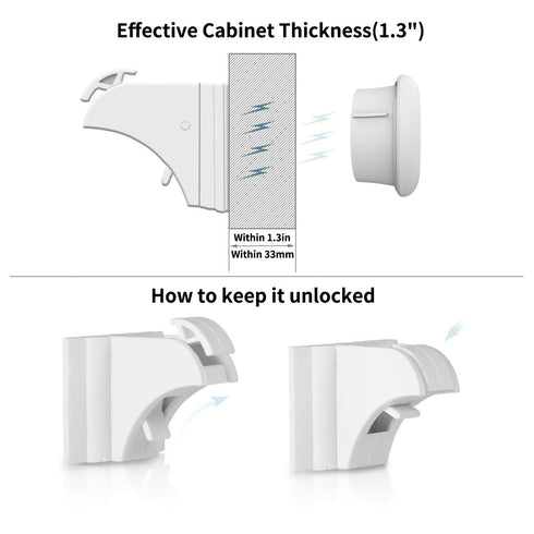 Norjews Locks(20 3 Child Safety Magnetic Cabinet Locks + Keys), Baby Proof, No Tools Or Screws Needed