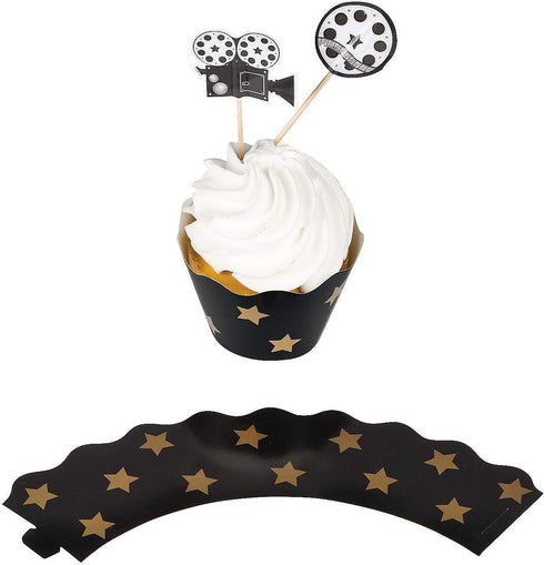 Fun Express Movie Night Cupcake Collars with Picks, Pack of 100