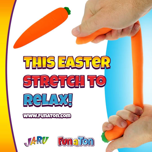JA-RU Stretchy Banana Toy, Squishy Carrot Toy, & Jumbo Gummy Bear Toys for Kids, Slow Rising Fidget Stress Relief