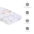 Oilo Changing Pad Cover, Breathable 100% Turkish Cotton Fitted Jersey, Fits Standard Changing Pads, Butterfly Design