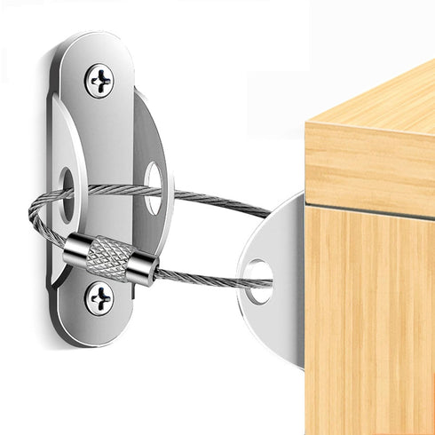 Generic Metal Furniture Anti Tip Kit Adjustable Safety Straps, Reinforced Wall Mount Fasteners, Steel connectors