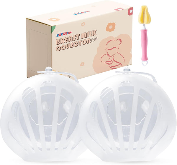 ZCBB 2 PCS Silicone Breast Milk Collectors for Breastfeeding2.5oz/75ml Silicone Hands Free Breast