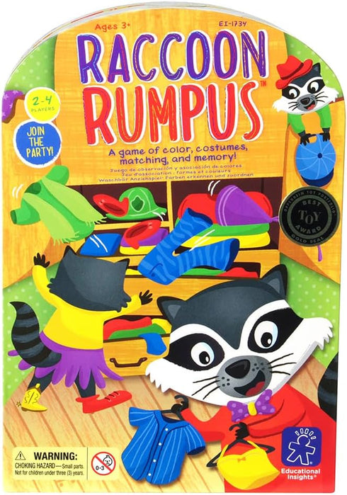 Educational Insights Raccoon Rumpus - Cute Preschool Board Games, Color Matching & Memory Game for Kids, Ages 3+