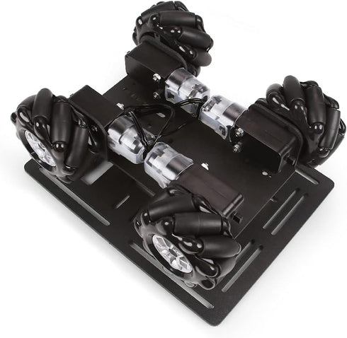 Mecanum Robot Chassis Car Kit - 360° Omnidirectional Wheel, Aluminum Alloy Frame, TT Motor, DIY Kit (Unassembled)