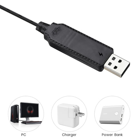 Smays Charger for Carrera Mario Kart Remote Control RC Car Battery, 3.7V USB Charging Cable 2-Pack