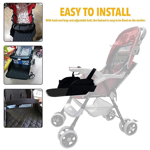 Pissente 13.78x11.81 Inch Universal Stroller Footrest Extension, Extended Seat Baby Stroller Footrest, Adjustable Leg