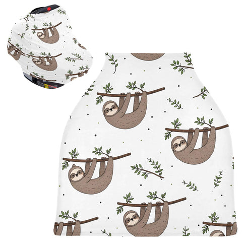 SUABO Nursing Cover Breastfeeding Scarf, Cute Doodle Sloth Car Seat Covers for Babies Infant, Stroller Cover, Carseat