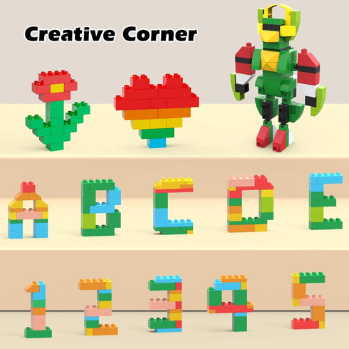 Unasas 3-8| 8-Color 209-piece Sets Building Blocks for Kids Ages Building Bricks for Toddlers Development, Creativity