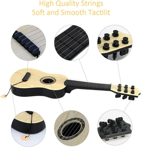 17 Inch Kids Toy Guitar, 6 String Baby Kids Cute Guitar for Rhyme Developmental Musical Instrument Educational Toy