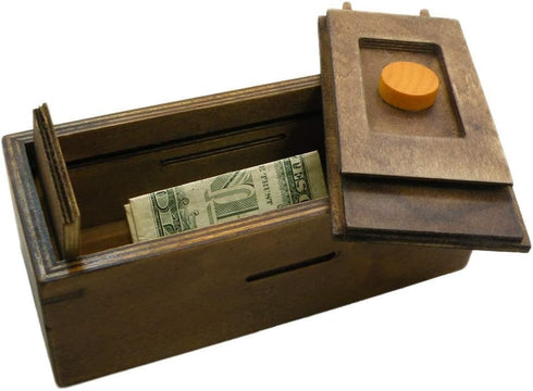 Puzzle Box Enigma Secret Discovery, Wooden Magic Trick Lock with Hidden Compartment for Money and Gifts