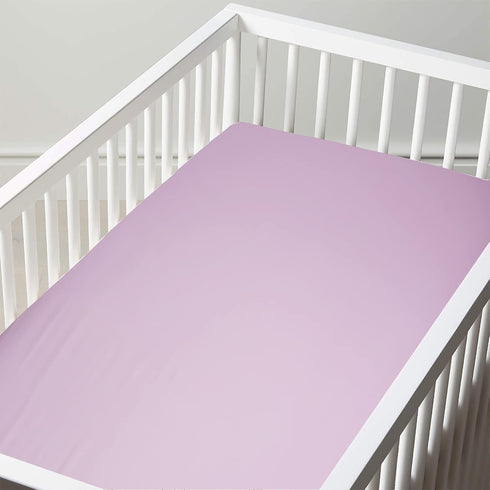 28x52 Baby Crib Fitted Sheet Poplin Natural Cotton for Standard Crib &Toddler Mattress Sheet Cover Solid Purple Girl