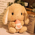 HOUPU Bottle,8.6in/22cm) Soft Toy - Sitting Lop Eared Rabbit, Easter White Rabbit Stuffed Bunny Animal with Carrot Soft