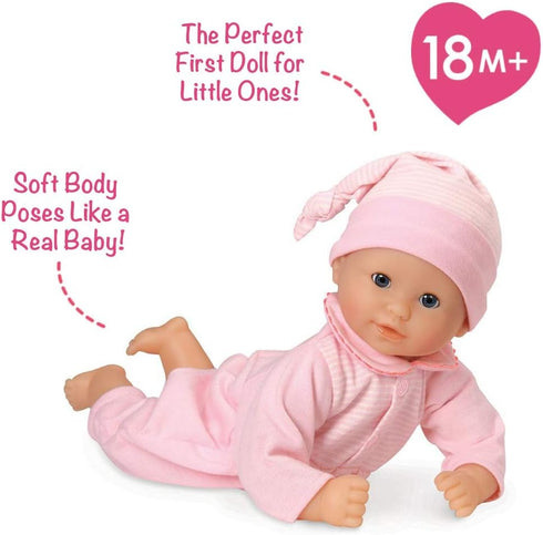 Corolle Bébé Calin Charming Pastel Baby Doll - 12" Soft Body Doll with Pink Outfit, Vanilla-Scented