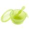 Bumkins Baby Bowl, Silicone Feeding Set with Suction, Includes Spoon and Lid, First Feeding Set, Green Jelly for Baby
