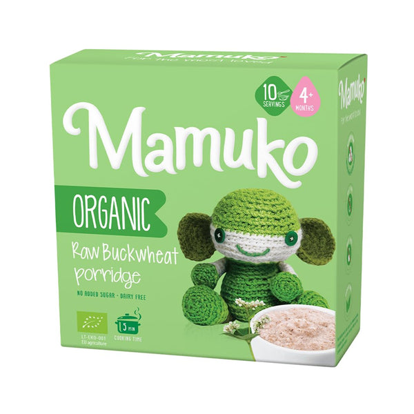 MAMUKO Organic Raw Buckwheat Porridge - High Fiber Porridge with No Added Sugar,