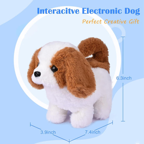 WorWoder Interactive Electronic Plush Saint Bernard Toy Puppy - Walking, Barking, Tail Wagging Companion for Kids
