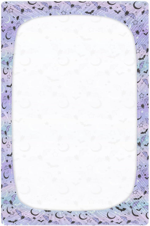 Fitted Crib Sheets for Boys Girls - Bats on The Starry Sky Soft Breathable Mattress Cover for Standard Crib & Toddler