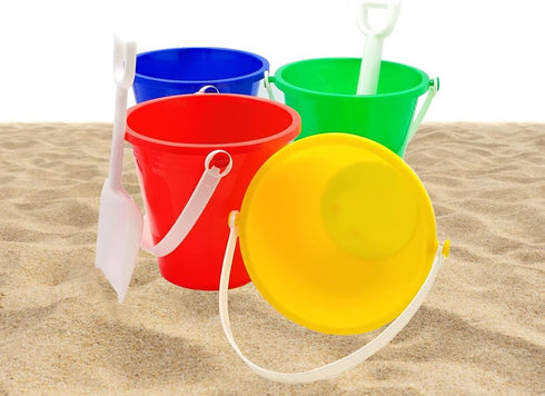 Playsets (Pack 12) 5.25" Set The Dreidel Company Beach Day of Sand Bucket Play Box Includes, Pail & Shovel Sand Toy