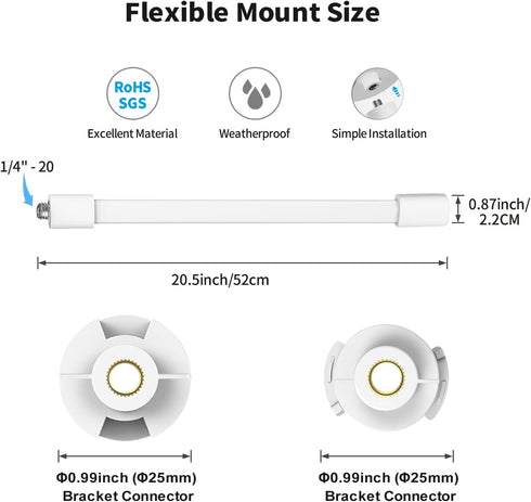HB6550/HB65/HB66/HB6558/HB248, SM935E/SM650, 20'' Flexible Baby Monitor Mount for HelloBaby ANMEATE Compatibile
