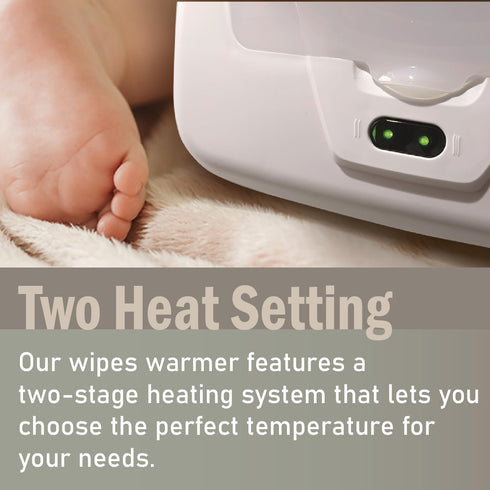 GOGO Pure Wet Wipe Warmer | Dispenser for Baby, Make Up, Adult Care - Auto Off Lights for Nighttime Changes, Dual Heat