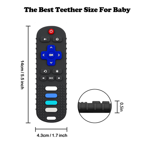2-Pack Silicone Baby Teething Toys, TV Remote Teethers for 6-18 Months, Fire Remote Shape Sensory Toy