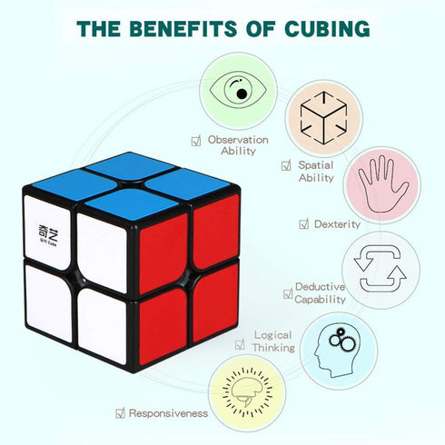 Qidi Speed Cube 2x2 - Smooth Bright-Light Sticker Classic Colors - 2x2x2 Puzzles Toys for Child's Concentration