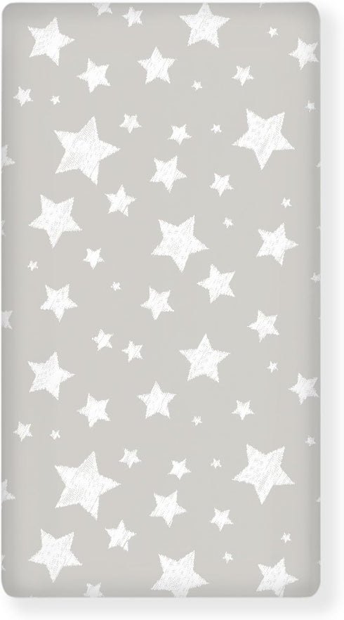 Winpema White Cute Stars Fitted Crib Sheet Stars Baby Crib Sheet Fit Standard